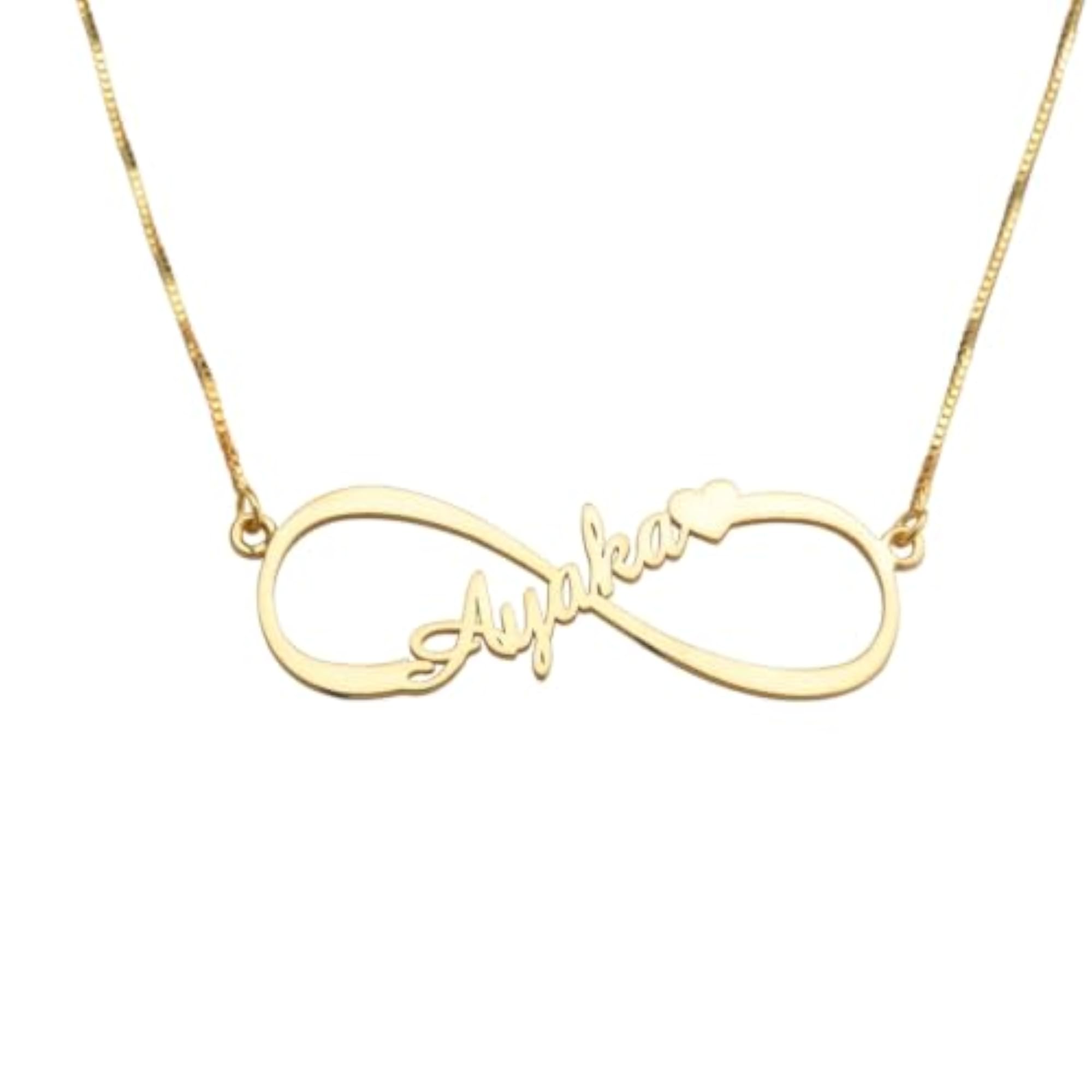 Infinity Single Necklace with Personalized Pendant, Gift for Her